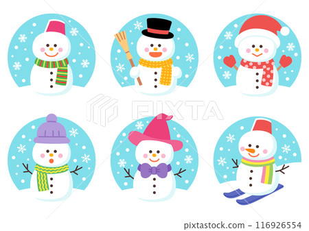Set of cute snowmen 116926554
