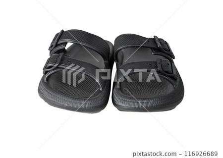 black flip flops isolated 116926689