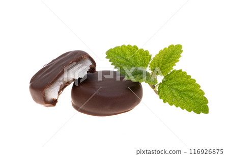 Chocolate candies with mint 116926875