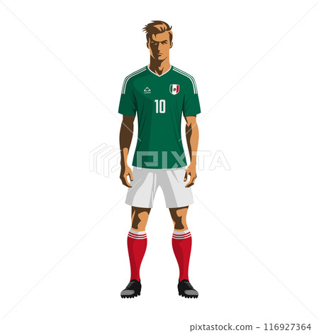 Soccer player in Mexico team uniform Soccer player in Mexico team uniform 116927364