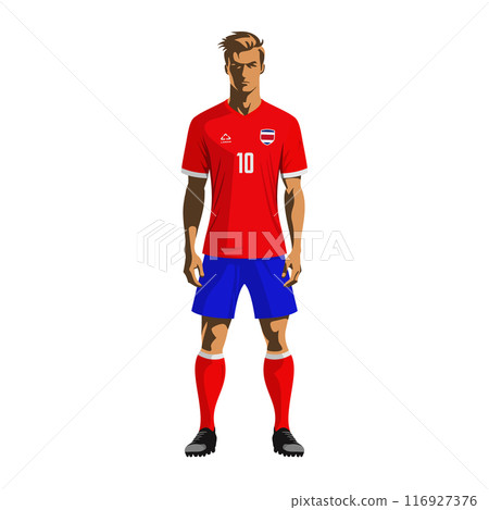 Soccer player in Costa Rica team uniform Soccer player in Costa Rica team uniform 116927376