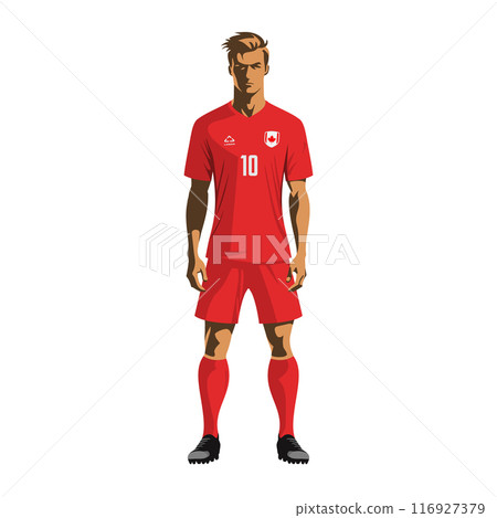 Soccer player in Canada team uniform Soccer player in Canada team uniform 116927379