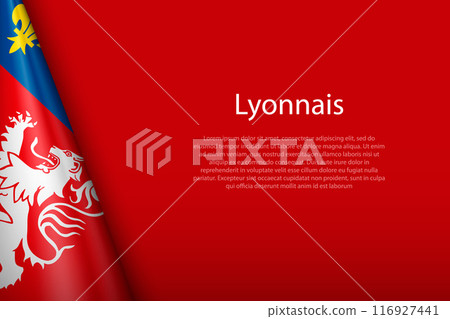 3d flag Lyonnais, historical province of France 3d flag Lyonnais, historical province of France 116927441