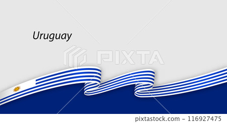 3d ribbon with national flag Uruguay isolated on white background 3d ribbon with national flag Uruguay isolated on white background 116927475