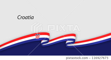 3d ribbon with national flag Croatia isolated on white background 3d ribbon with national flag Croatia isolated on white background 116927673