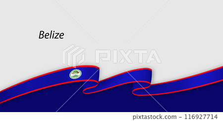 3d ribbon with national flag Belize isolated on white background 3d ribbon with national flag Belize isolated on white background 116927714