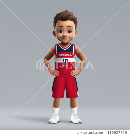 3d cartoon young basketball player in Washington kit. 3d cartoon young basketball player in Washington kit. 116927839