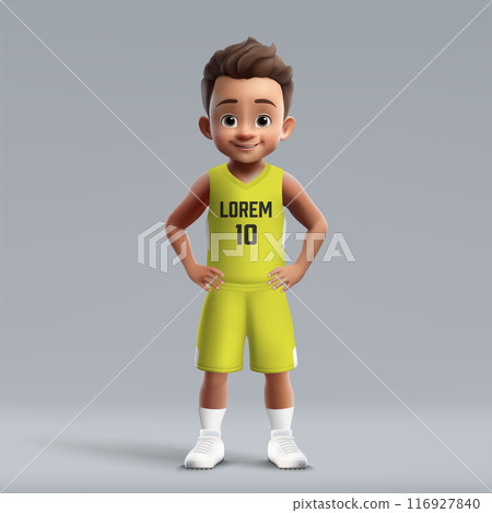 3d cartoon young basketball player in Utah kit. 3d cartoon young basketball player in Utah kit. 116927840