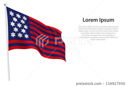 Simcoe Yorktown Flag Waving on a White Background 116927930