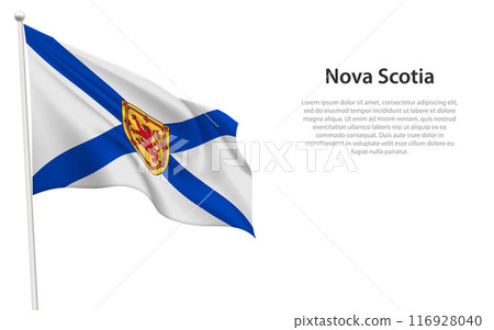 Isolated waving flag of Nova Scotia is a province Canada 116928040