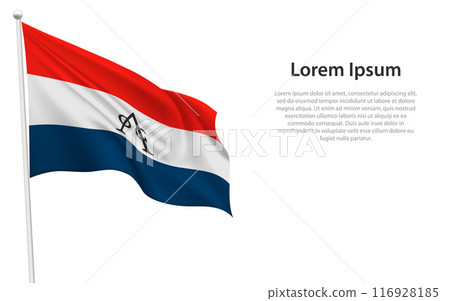 Henry Hudson Flag Waving on a White Background 116928185