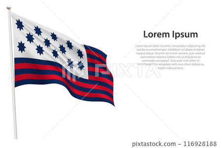 Guilford Courthouse Flag Waving on a White Background 116928188