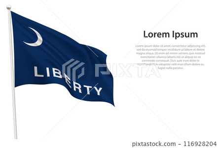 Fort Moultrie Flag Waving on a White Background 116928204