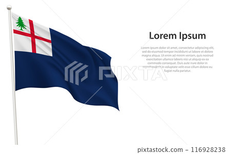 Bunker Hill Flag Waving on a White Background 116928238