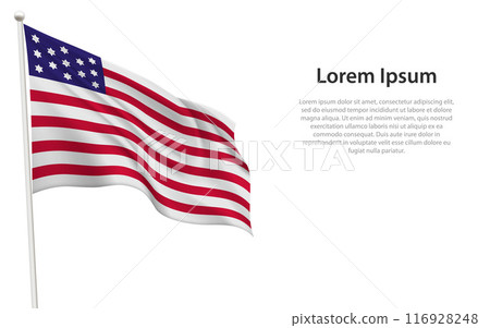BaumanYorktown Flag Waving on a White Background 116928248