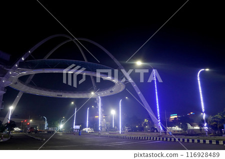 Biswa Bangla Hanging Restaurant at Night 116928489