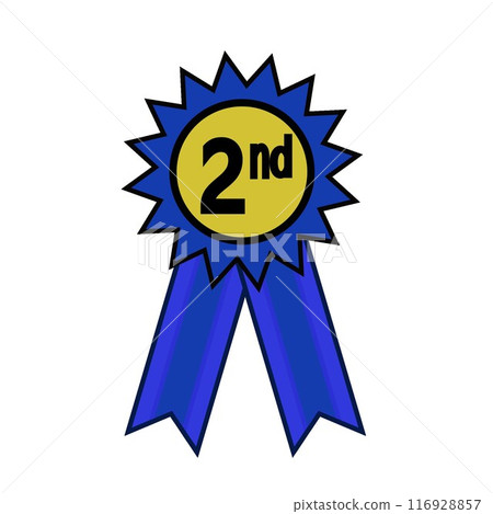 Illustration of second place ribbon 116928857