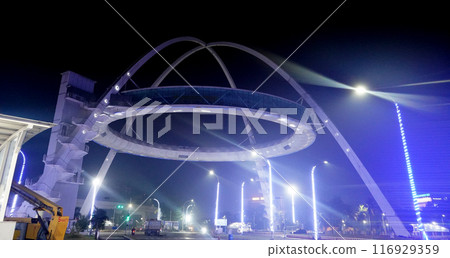 Mid NightTraffic free Road at Kolkata Biswa Bangla Gate Newtown 116929359