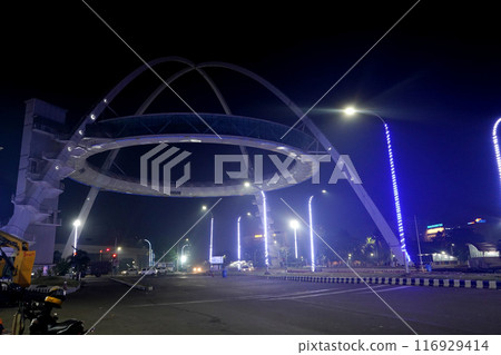View of Kolkata Biswa Bangla Gate at Night View of Kolkata Biswa Bangla Gate at Night 116929414