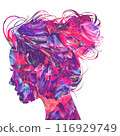 Abstract woman profile silhouette 116929749