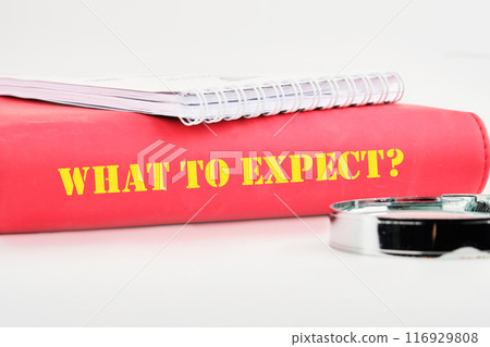 Technological Improvement. Text What To Expect on the cover of the book on a white background Technological Improvement. Text What To Expect on the cover of the book on a white background 116929808