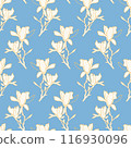 Spring Blossom Floral Hand Drawn Seamless Pattern 116930096