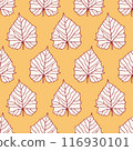 Botany Leaves Floral Hand Drawn Seamless Pattern 116930101