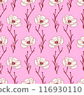 Wild Roses Spring Blossom Floral Seamless Pattern 116930110