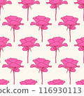 Floral Rose Hand Drawn Seamless Pattern Background 116930113