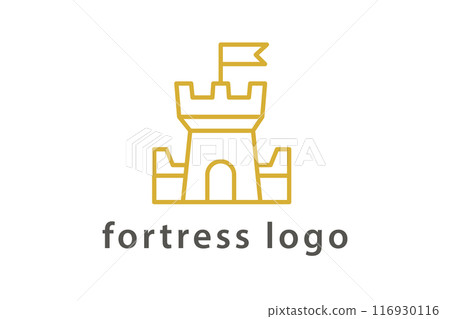 Castle Fortress Logo Tower Icon Sign Vector Emblem 116930116