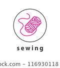 Sewing Logo Design Thread Badge 116930118
