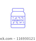 Probiotics bacteria logo badge design outline icon 116930121