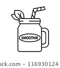Smoothie Outline Icon Healthy Drink Vector Logo 116930124