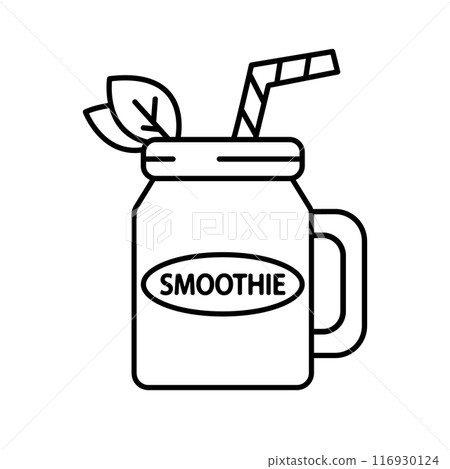 Smoothie Outline Icon Healthy Drink Vector Logo Smoothie Outline Icon Healthy Drink Vector Logo 116930124