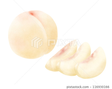 1 white peach (honhaku peach) and 3 slices 116930166