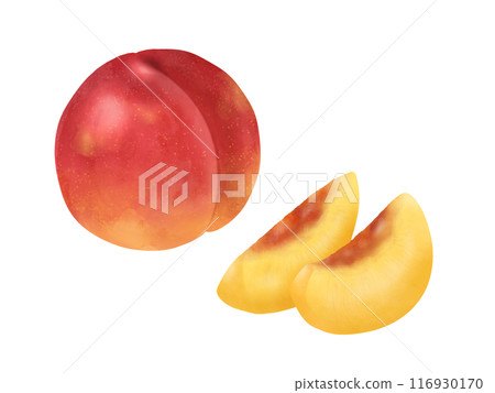 1 個油桃和 2 片 116930170