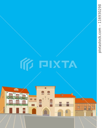 Santillana del Mar Plaza Mayor Spain Summer 116930298