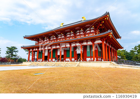 [Nara Prefecture] The vibrant vermilion color of the beautiful Chukondo Hall of Kofuku-ji Temple 116930419