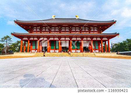 [奈良縣] 興福寺的中金堂，朱紅色美麗明亮 116930421