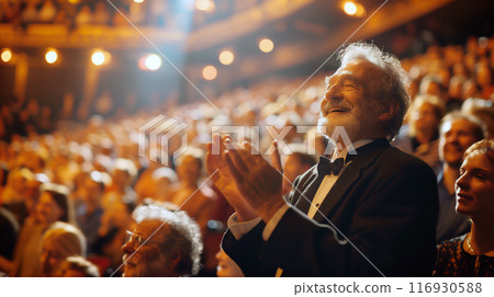 Man watching music at a concert hall 116930588