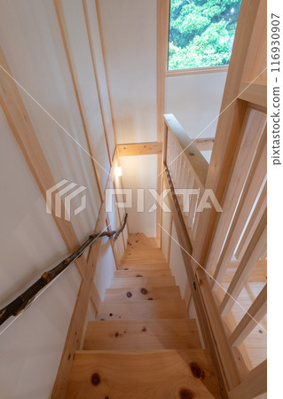Stairs in a new building 116930907