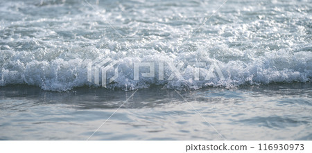 Close up to Little transparency wave on the Kata Beach in Phuket Thailand. 116930973