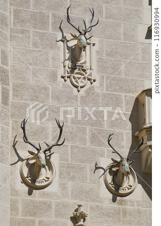 Hluboka historic castle in Hluboka nad Vltavou in South Bohemia, one of the most famous and visited castles in Czech Republic 116930994