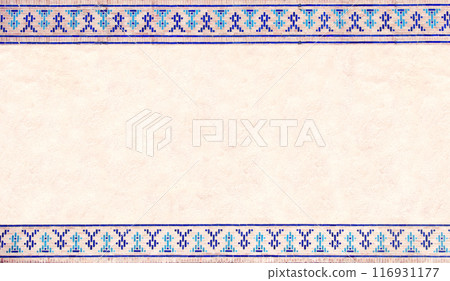 Detail of traditional persian mosaic wall with tile ornament. Horizontal or vertical background with ceramic tile frame. Mock up template. Copy space for text Detail of traditional persian mosaic wall with tile ornament. Horizontal or vertical background with ceramic tile frame. Mock up template. Copy space for text 116931177