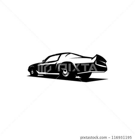 1977 Pontiac car logo isolated white background view from side. vector illustration available in eps 10. 1977 Pontiac car logo isolated white background view from side. vector illustration available in eps 10. 116931195