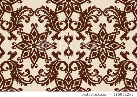 Ikat tribal Indian seamless pattern. Ethnic Aztec fabric carpet mandala ornament native boho chevron textile.Geometric African American oriental traditional vector illustrations. Embroidery style. Ikat tribal Indian seamless pattern. Ethnic Aztec fabric carpet mandala ornament native boho chevron textile.Geometric African American oriental traditional vector illustrations. Embroidery style. 116931292