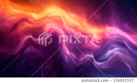 Abstract Cosmic Nebula With Swirling Purple, Pink, Orange, and Yellow Colors. Generative AI 116931557