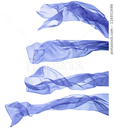 Blue scarf isolated on a white background. Blue scarf isolated on a white background. 116931699