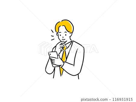Male businessman with a smartphone 116931915