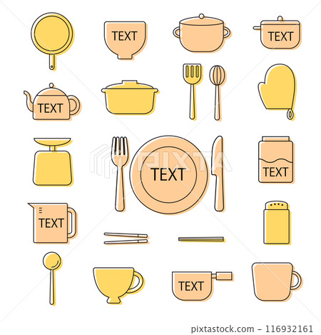 Copy space material for tableware illustration Copy space material for tableware illustration 116932161